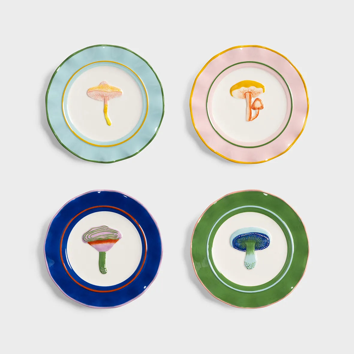 Lot de 4 assiettes Magic MUSHROOM
