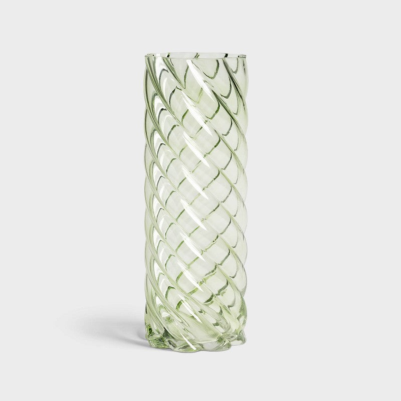 Vase vert twisté