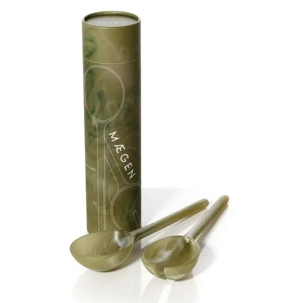 Couverts à salade vert olive