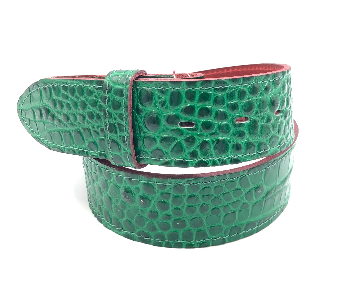 Ceinture tige cuir façon croco