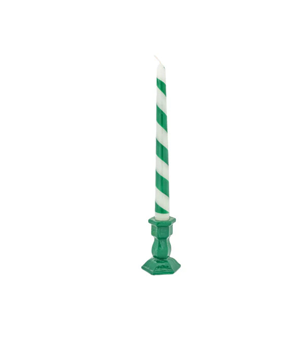 Bougie conique peinte à la main avec base