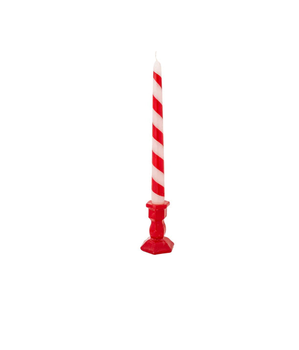 Bougie conique peinte à la main avec base
