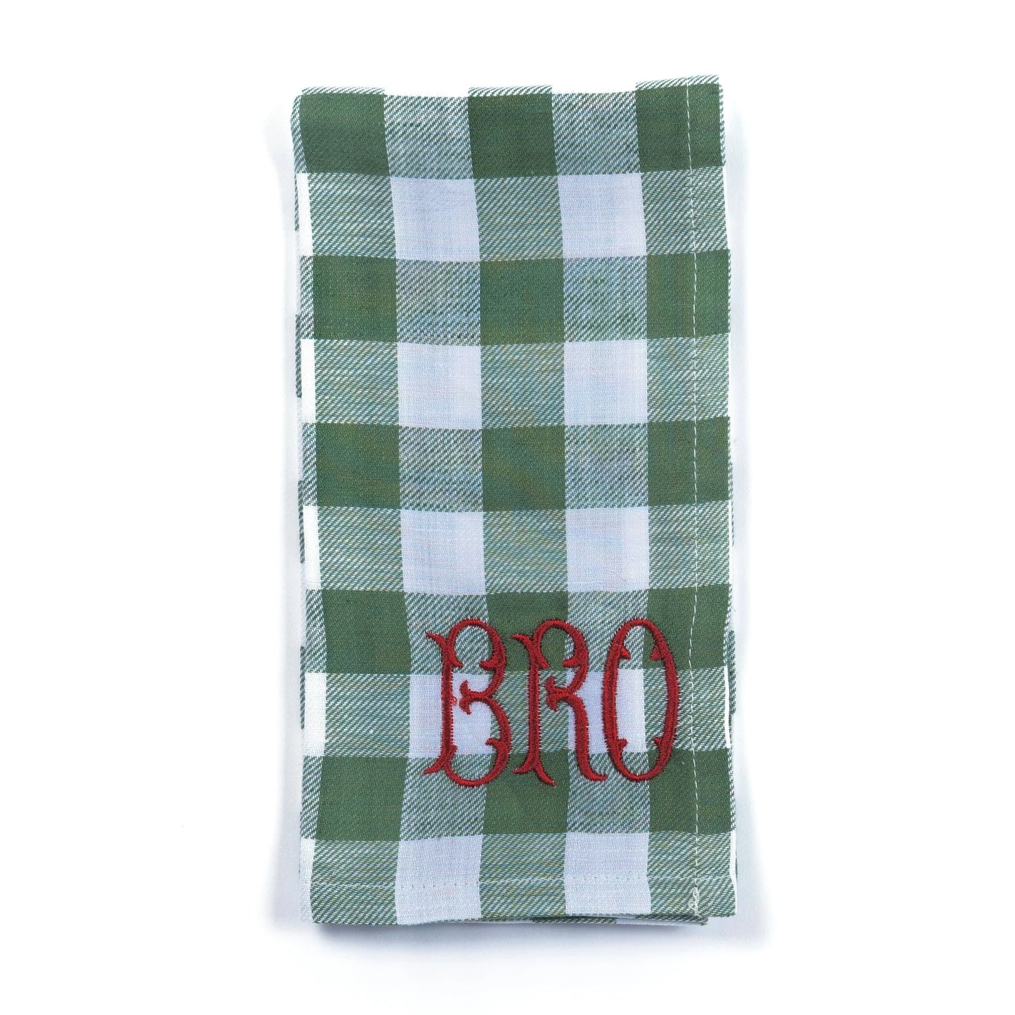 Serviette de table brodée SIS, BRO, MUM, DAD