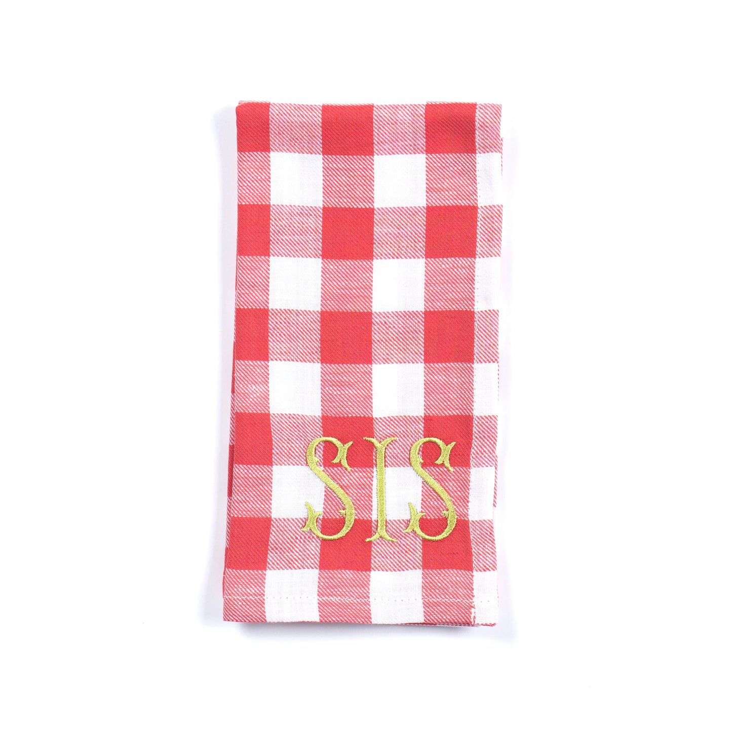Serviette de table brodée SIS, BRO, MUM, DAD