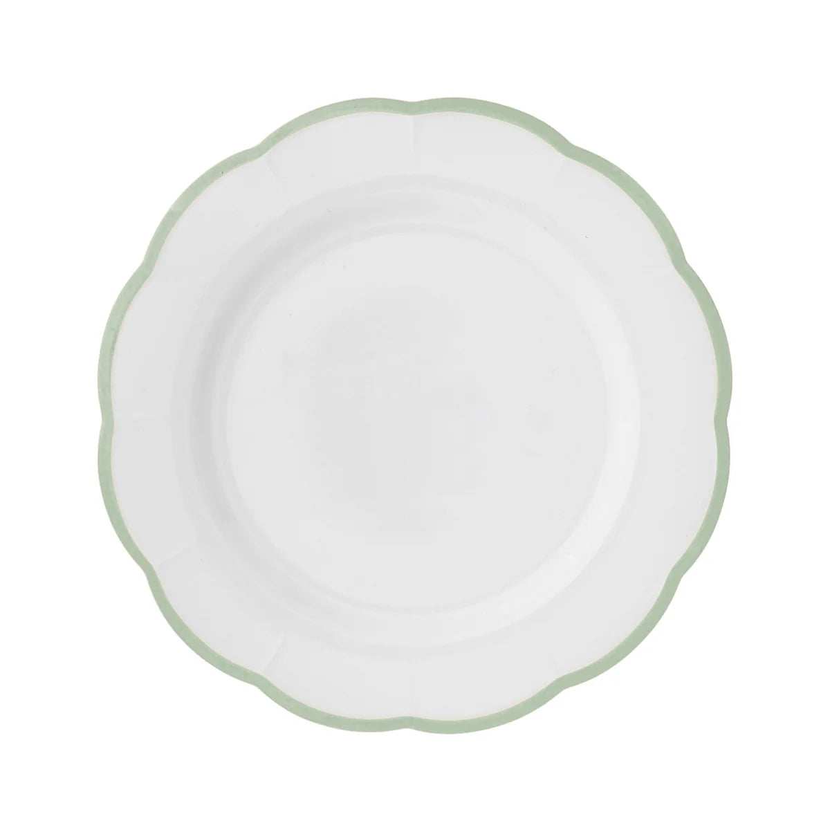 Assiette à diner à bord vert