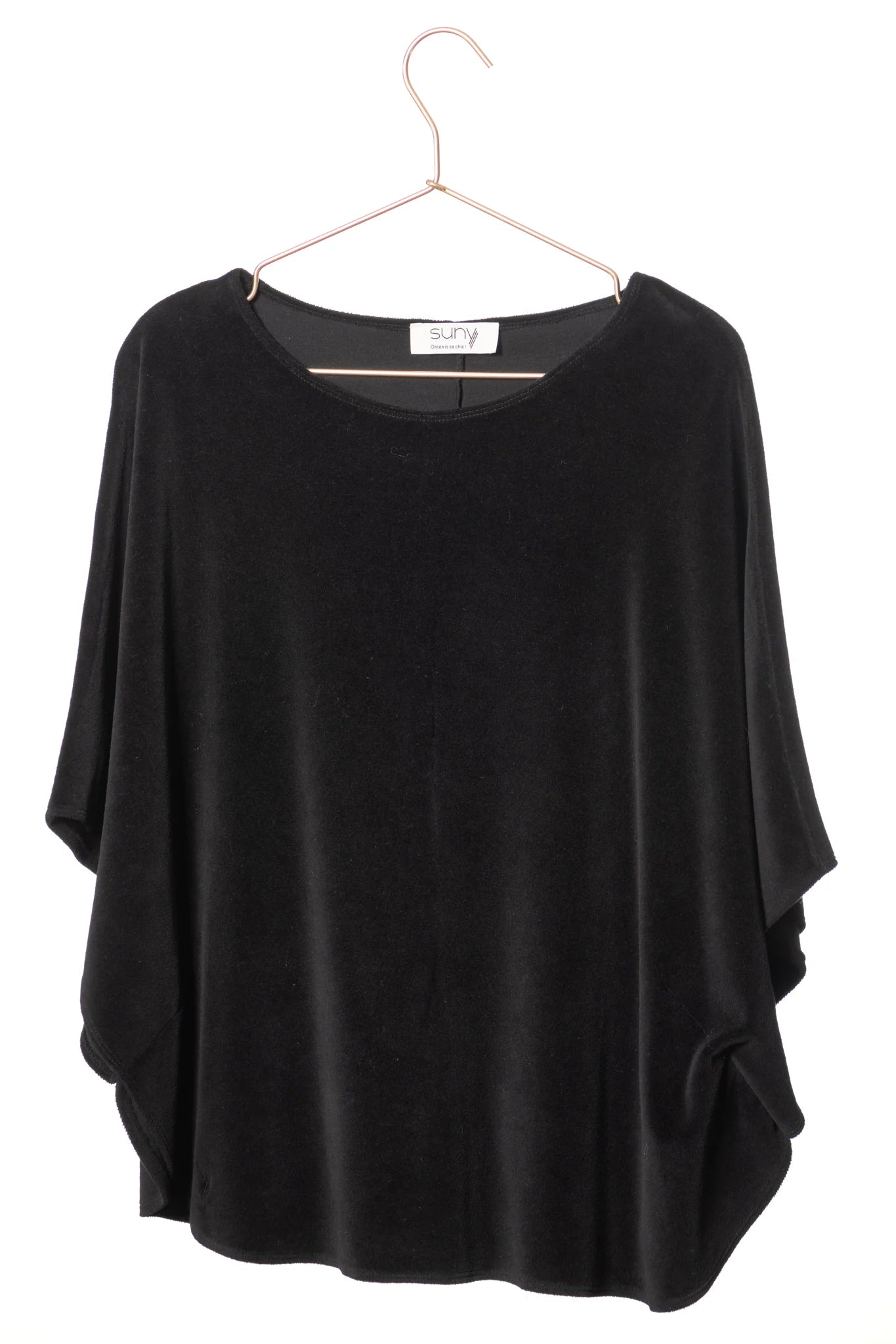 Poncho velours manche chauve souris