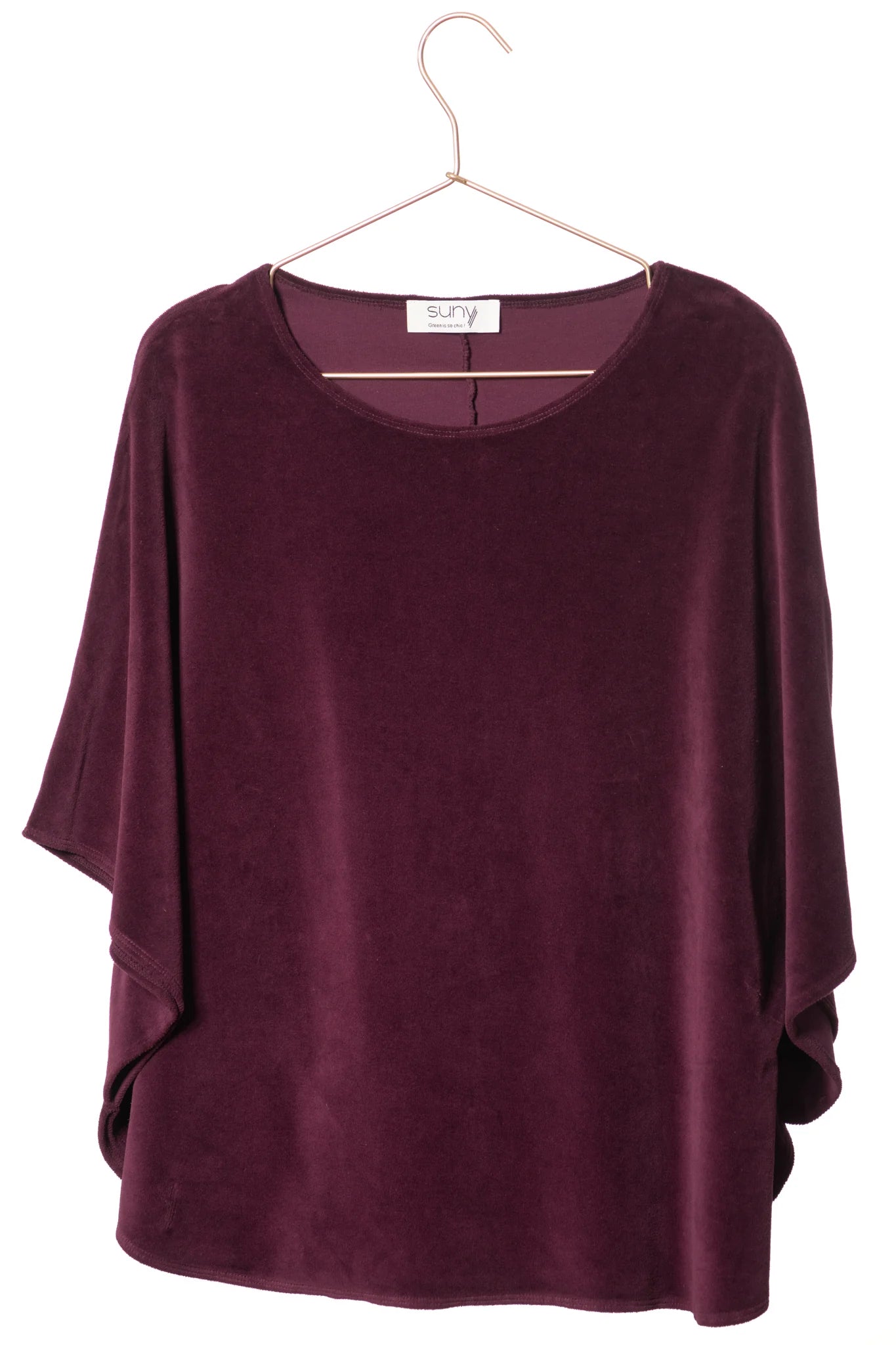 Poncho velours manche chauve souris
