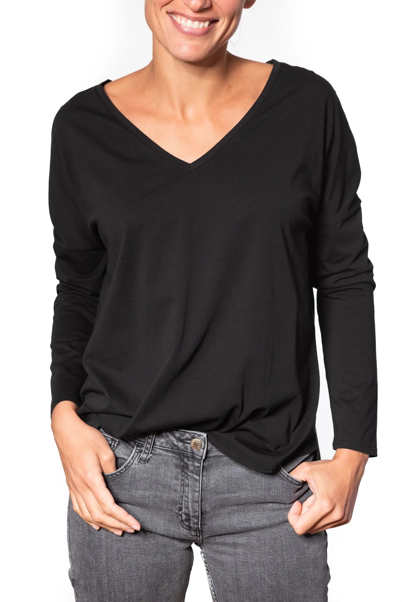 Tee-shirt manches longues col V