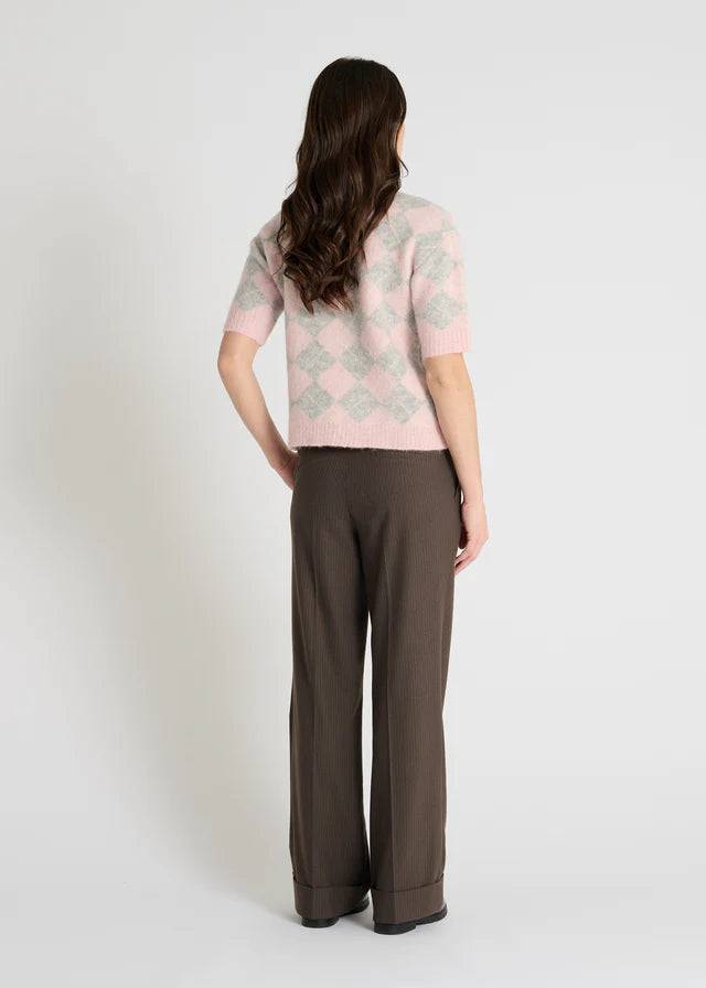 Pull manches courtes jacquard Yahto J