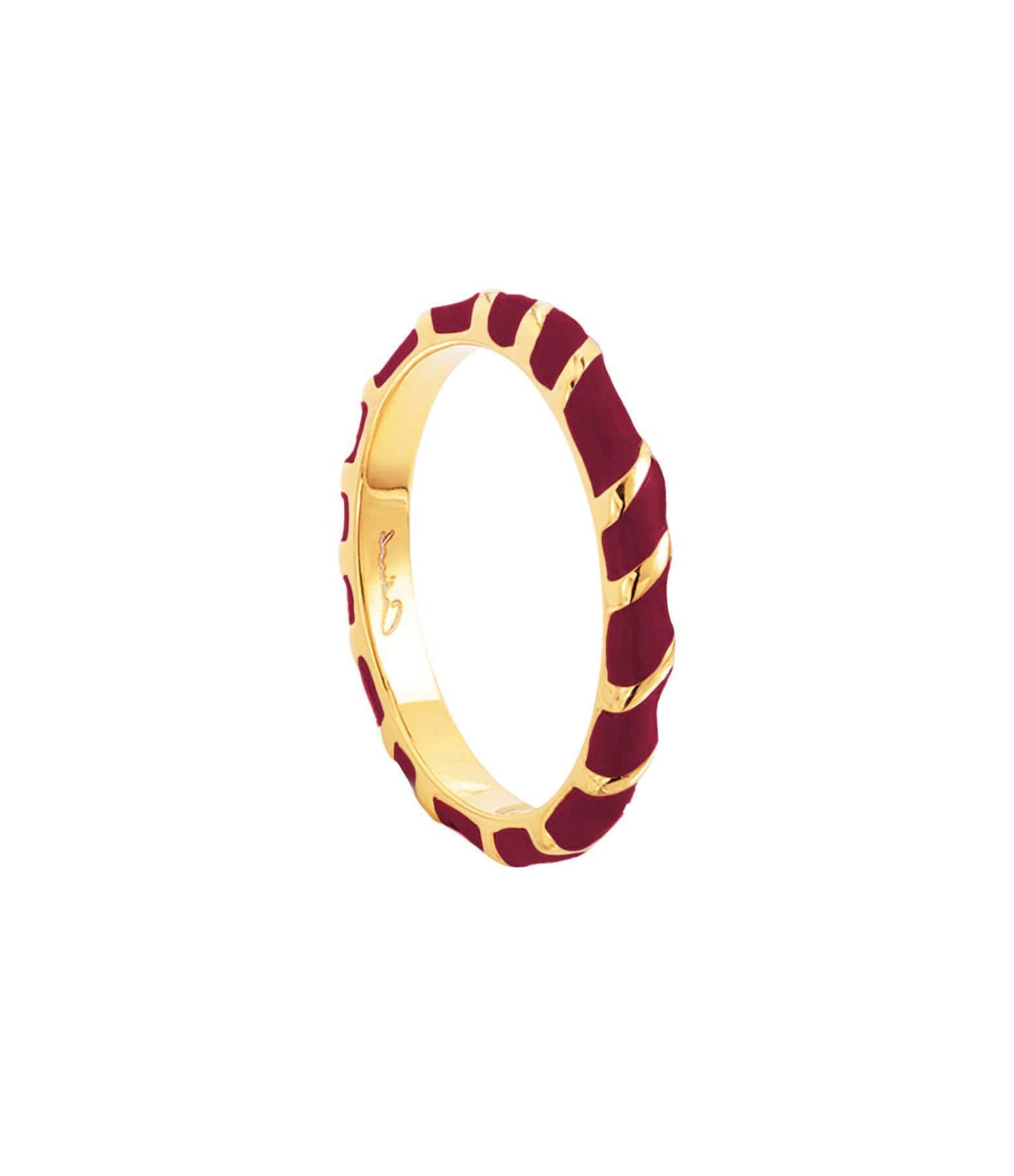 Bague anneau Aimée en vermeil et laque bordeaux Cabirol