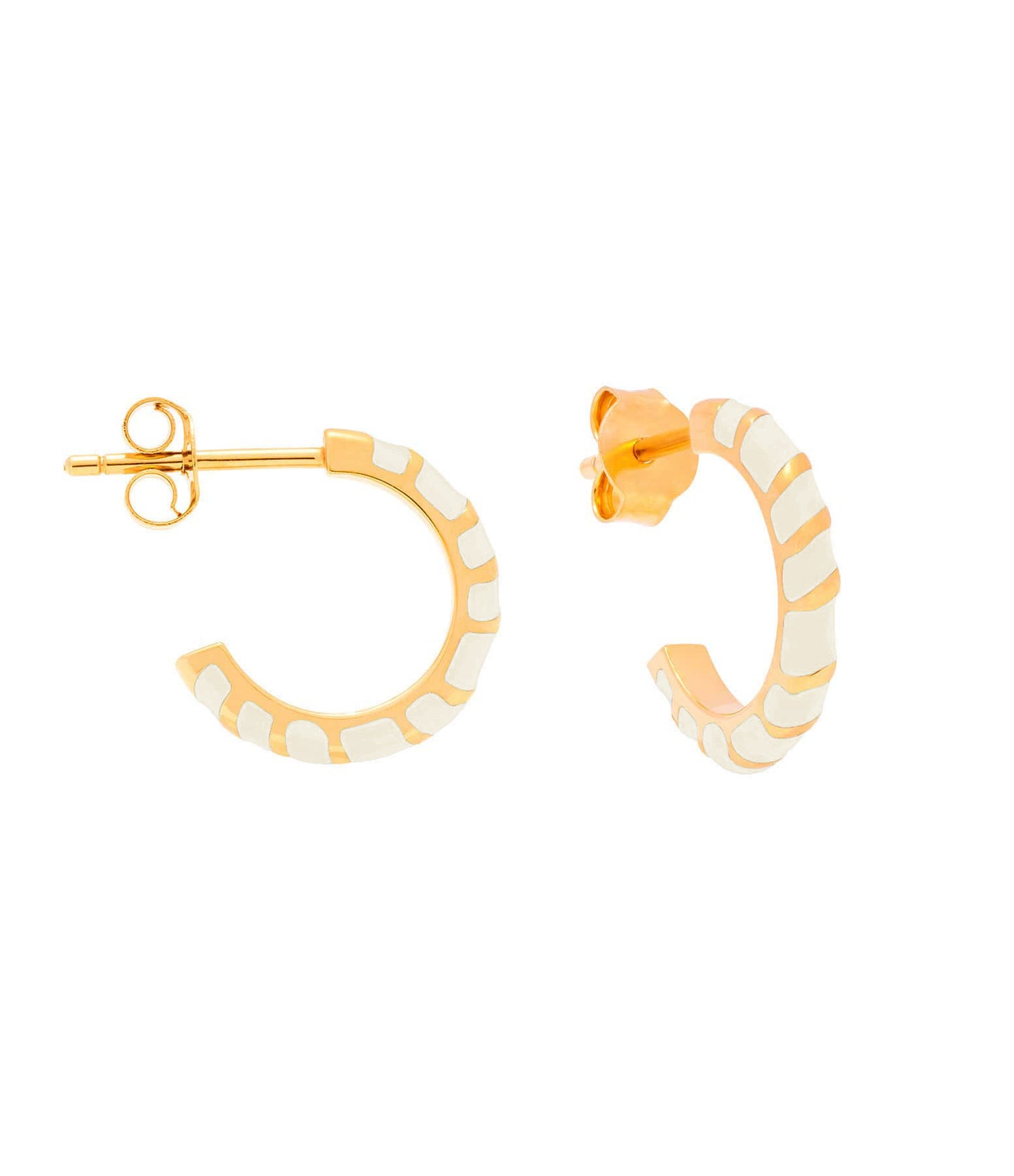 Boucles d’oreilles mini créoles Aimée en vermeil laqué Ivoire Cabirol