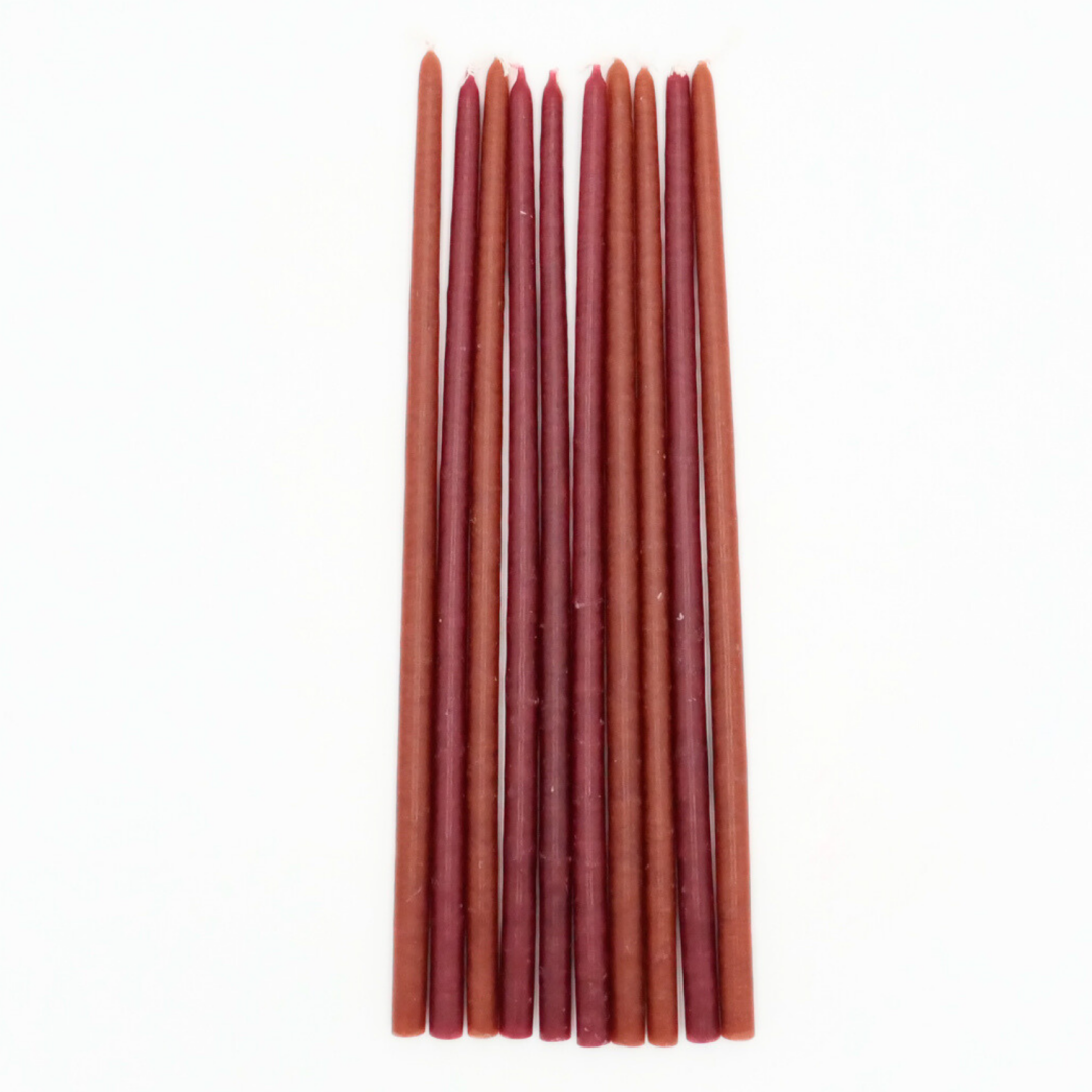 Coffret 10 bougies fines IKAT BORDEAUX