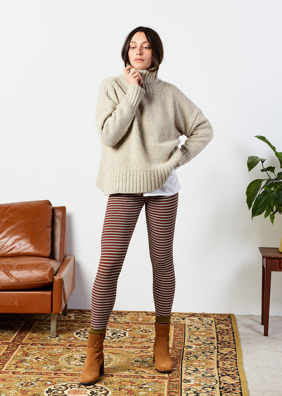 Pull col roulé femme.