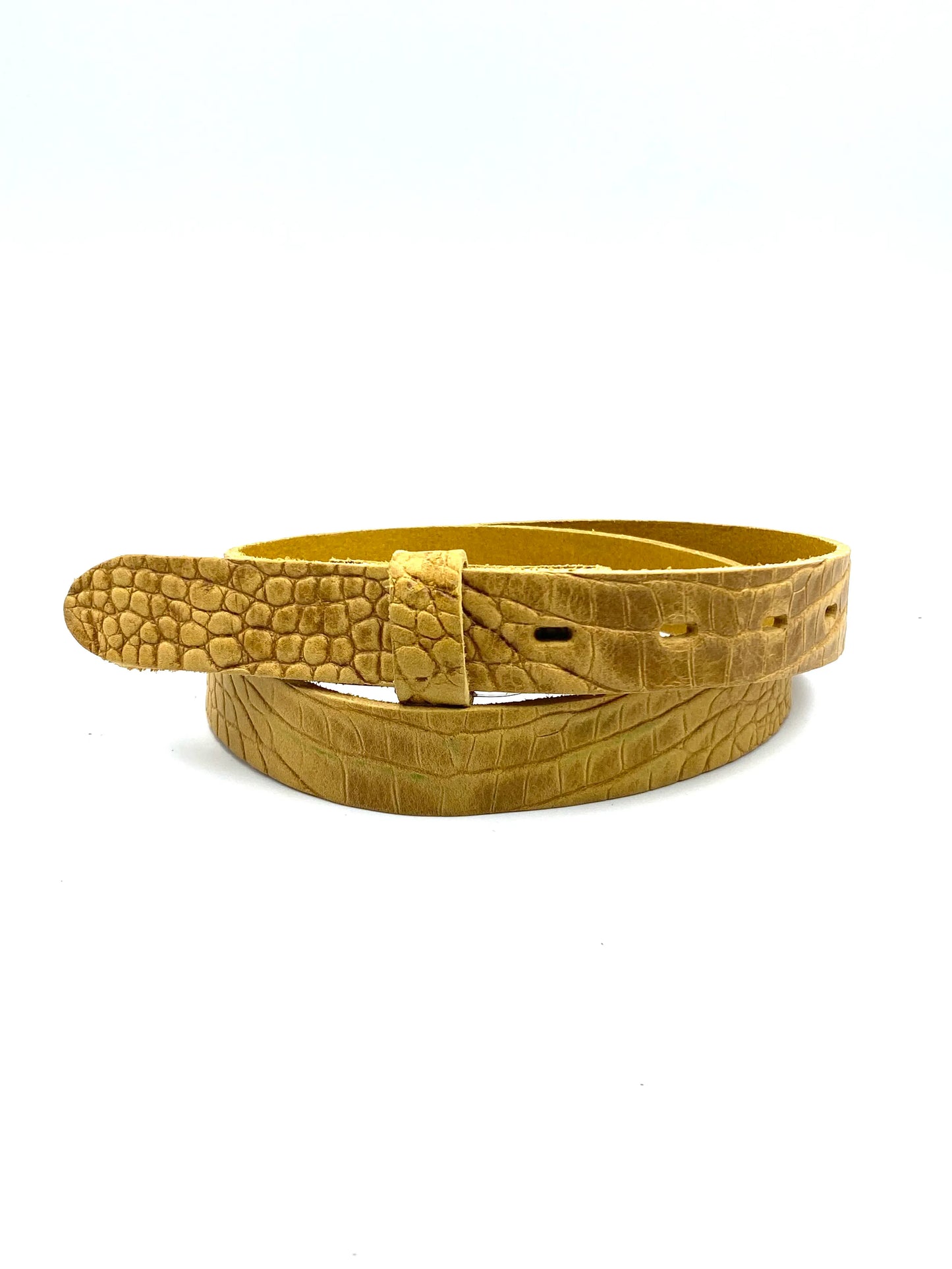 Ceinture effet caïman jaune Yolete