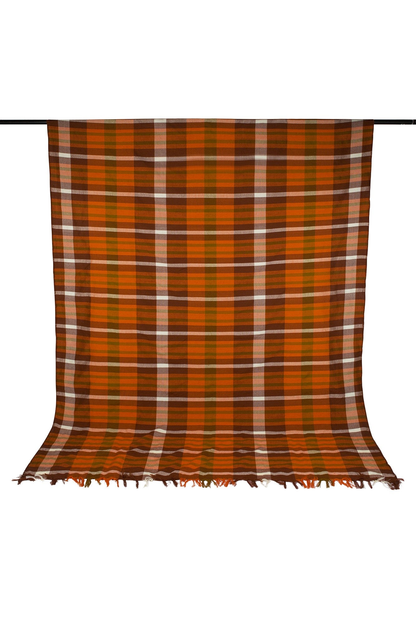 Plaid Orange style année 70