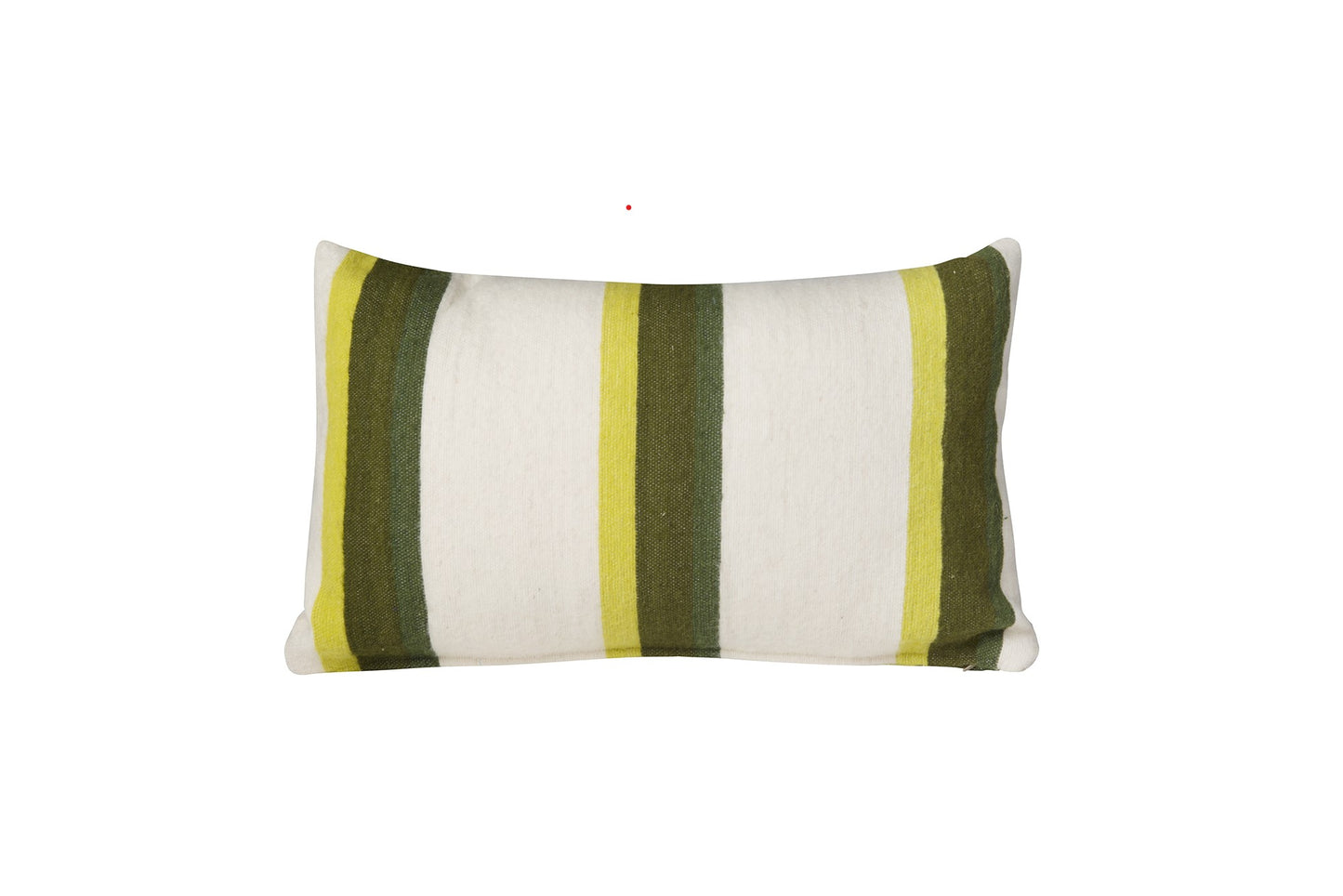 Coussin en laine rayé vert HH