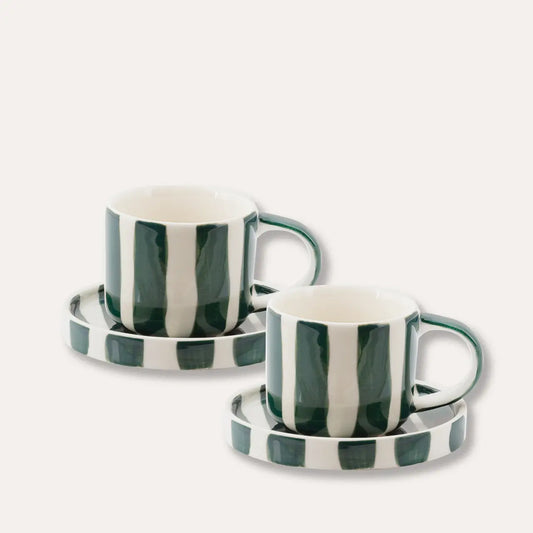 Ensemble de 2 tasses Expresso rayées