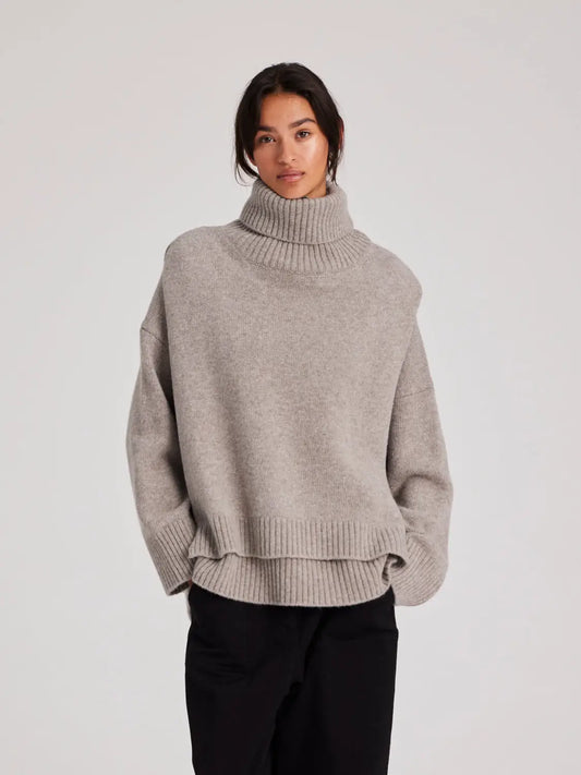 Col MICHELLE Gris pierre