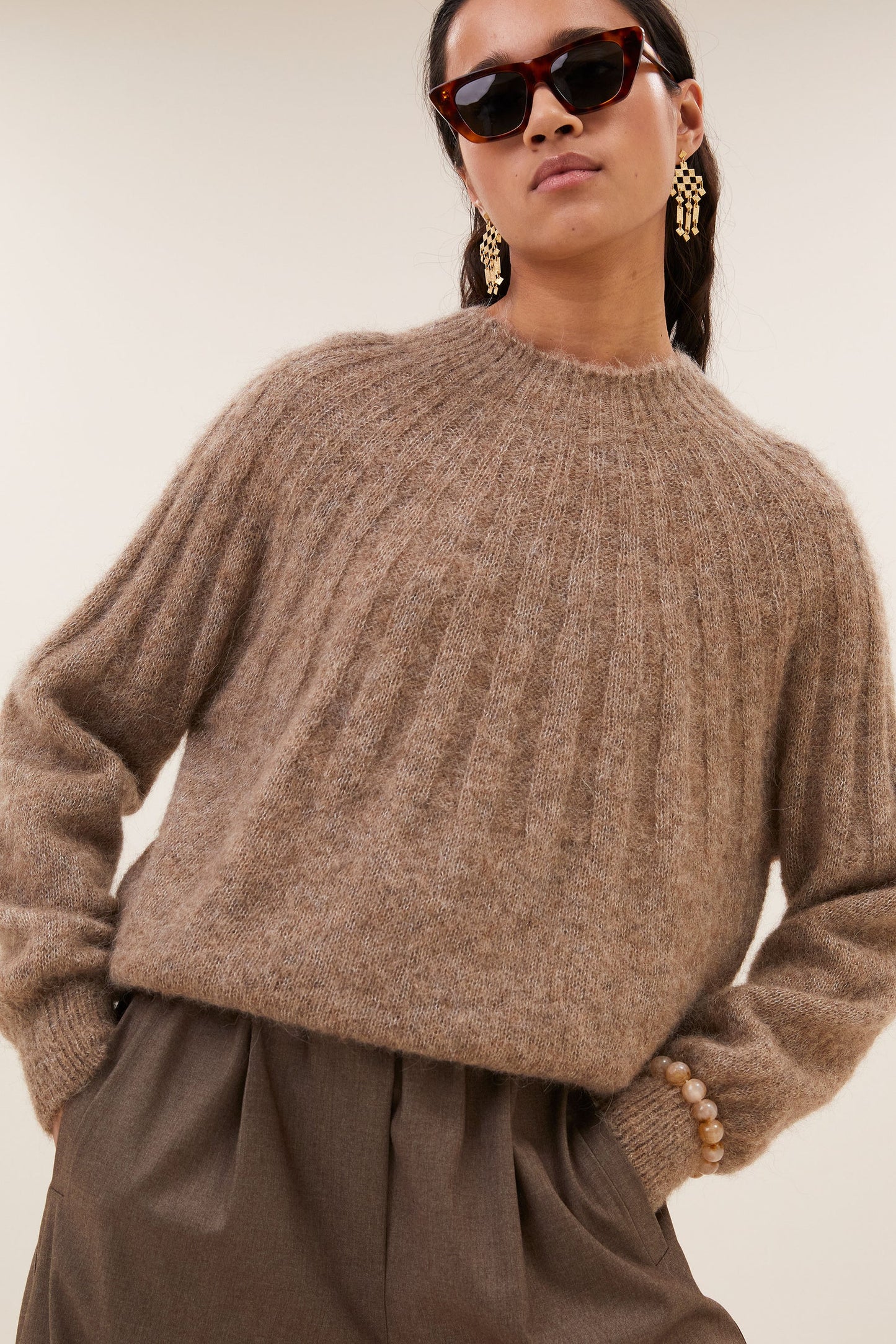 Zoé pullover biscuit mélangé - By Bar | Emile et Suzanne
