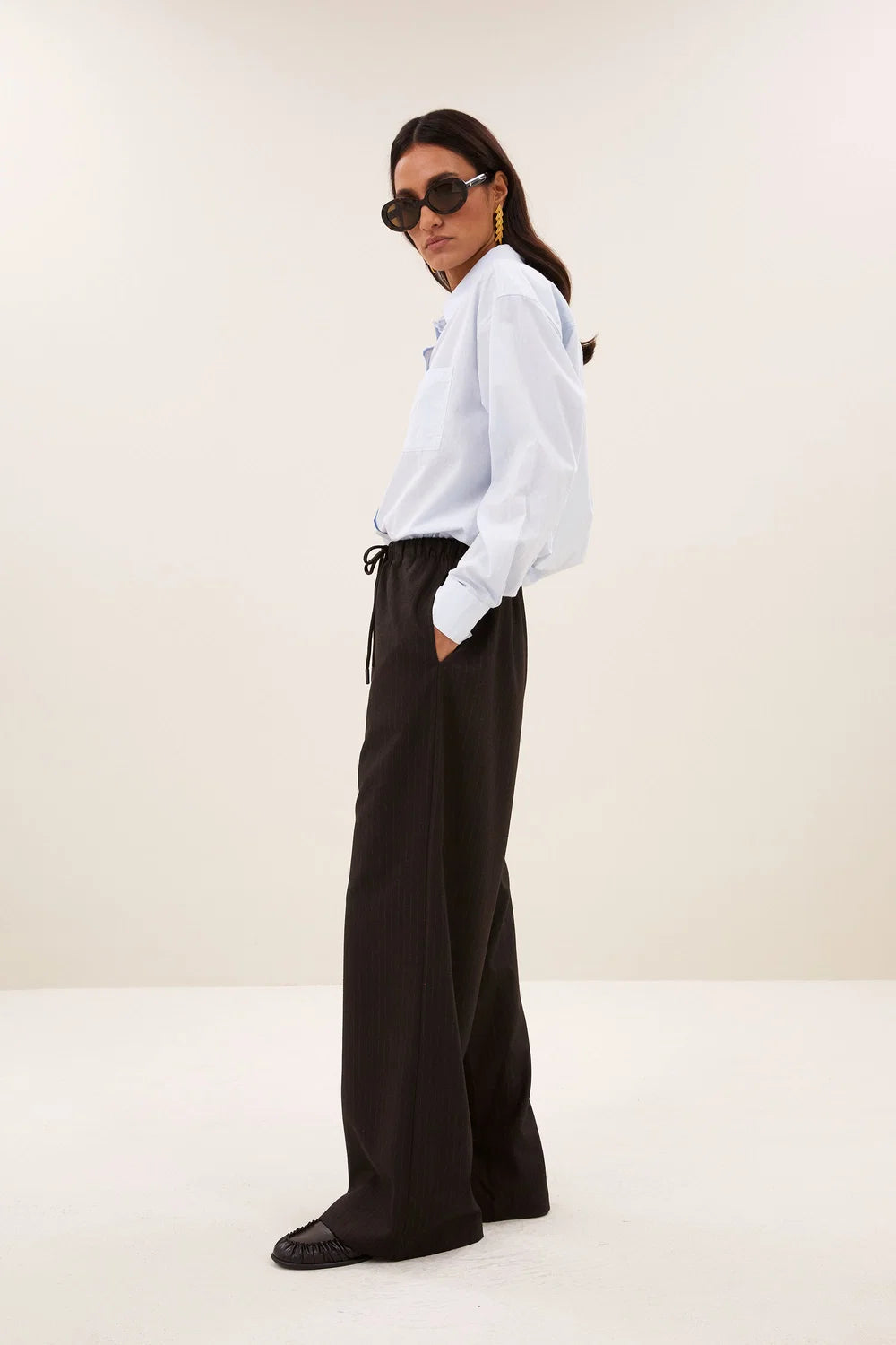 Pantalon Pelle pinstripe marron - By bar | Emile et Suzanne
