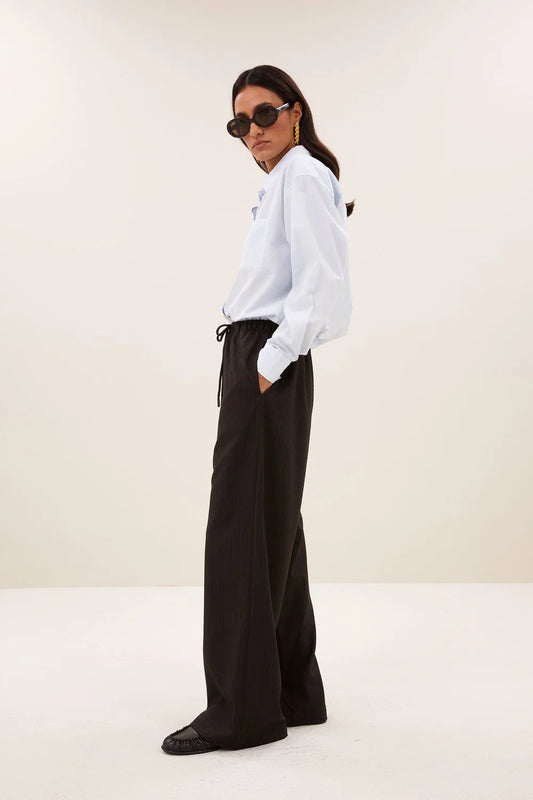 Pantalon Pelle pinstripe marron - By bar | Emile et Suzanne