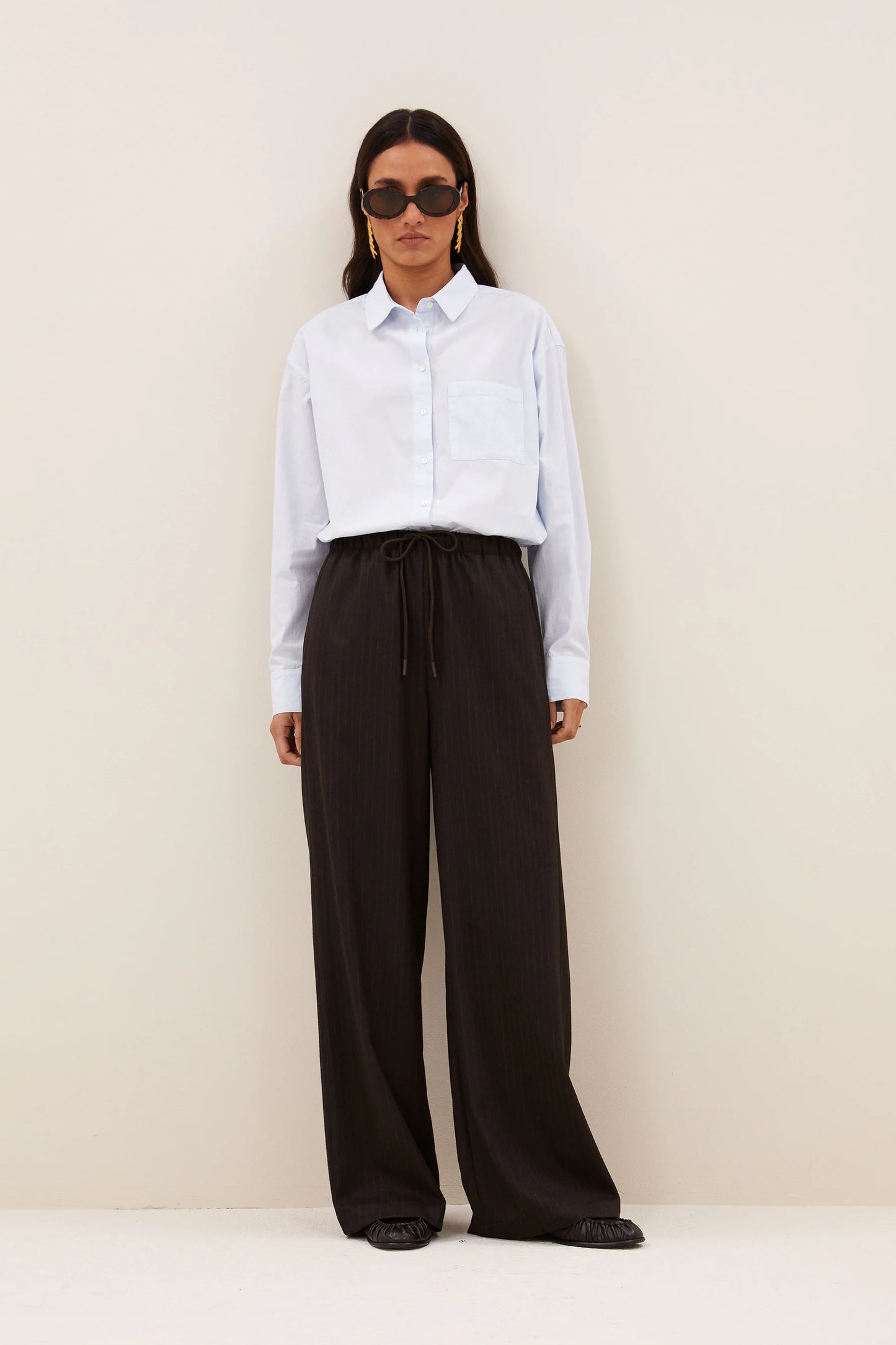 Pantalon Pelle pinstripe marron - By bar | Emile et Suzanne
