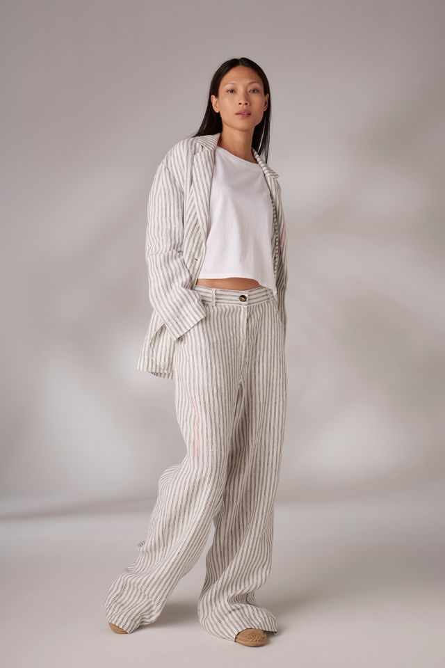 Pantalon rayé blanc