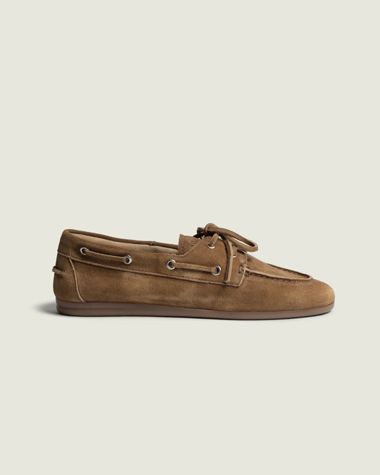 Mocassin bateau en daim brossé | Camel