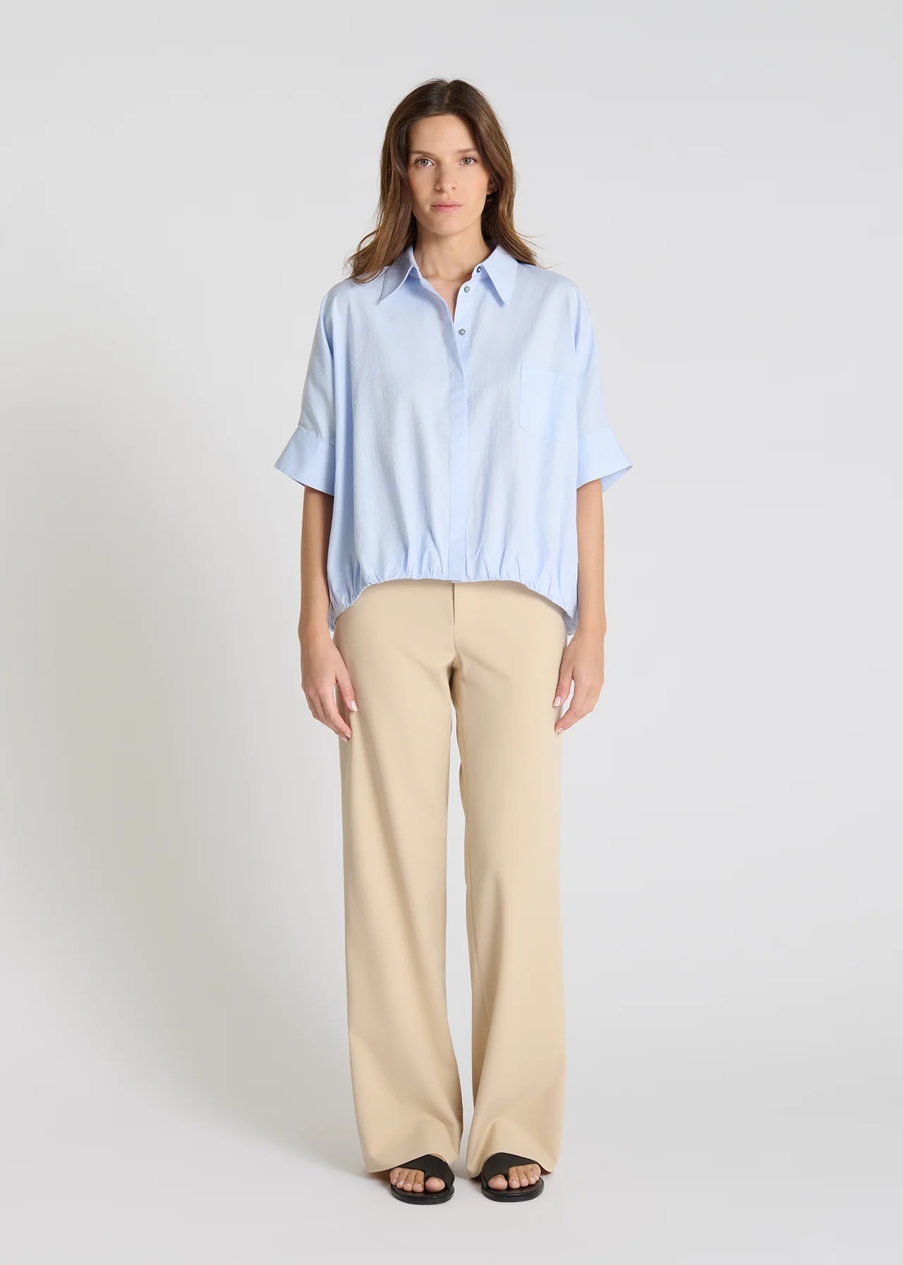 Chemise manches courtes Pensee - Bleu ciel