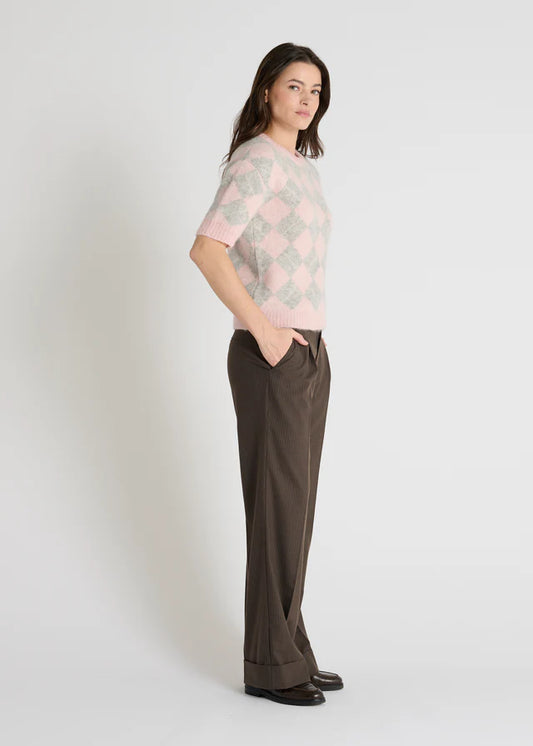 Pull manches courtes jacquard Yahto J