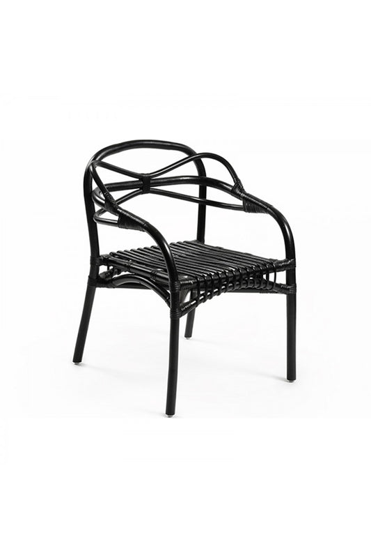 Chaise en rotin  noire