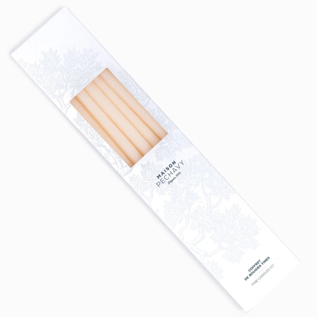 Coffret 10 bougies fines ECRU