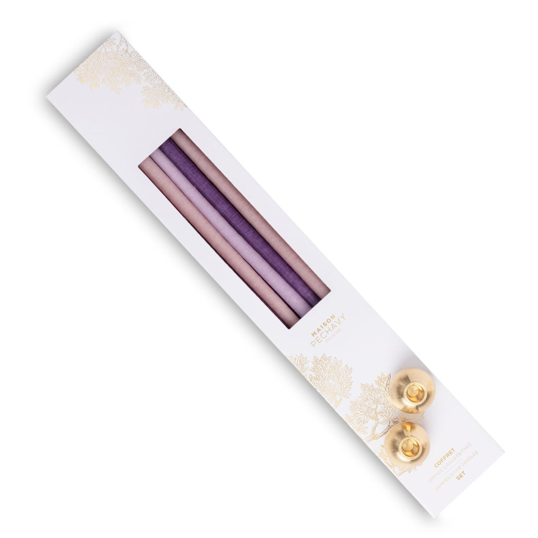 Coffret cierges et bougeoir Gemmes Douceur d'automne