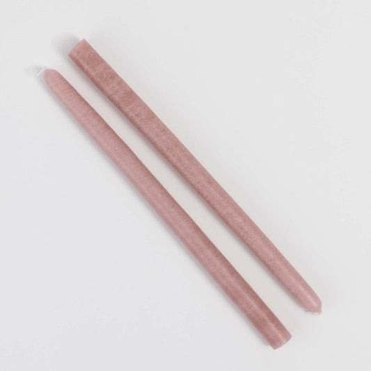 Lot de deux bougies rose poudré