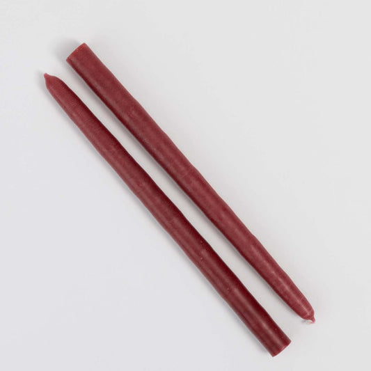 Lot de deux bougies bordeaux