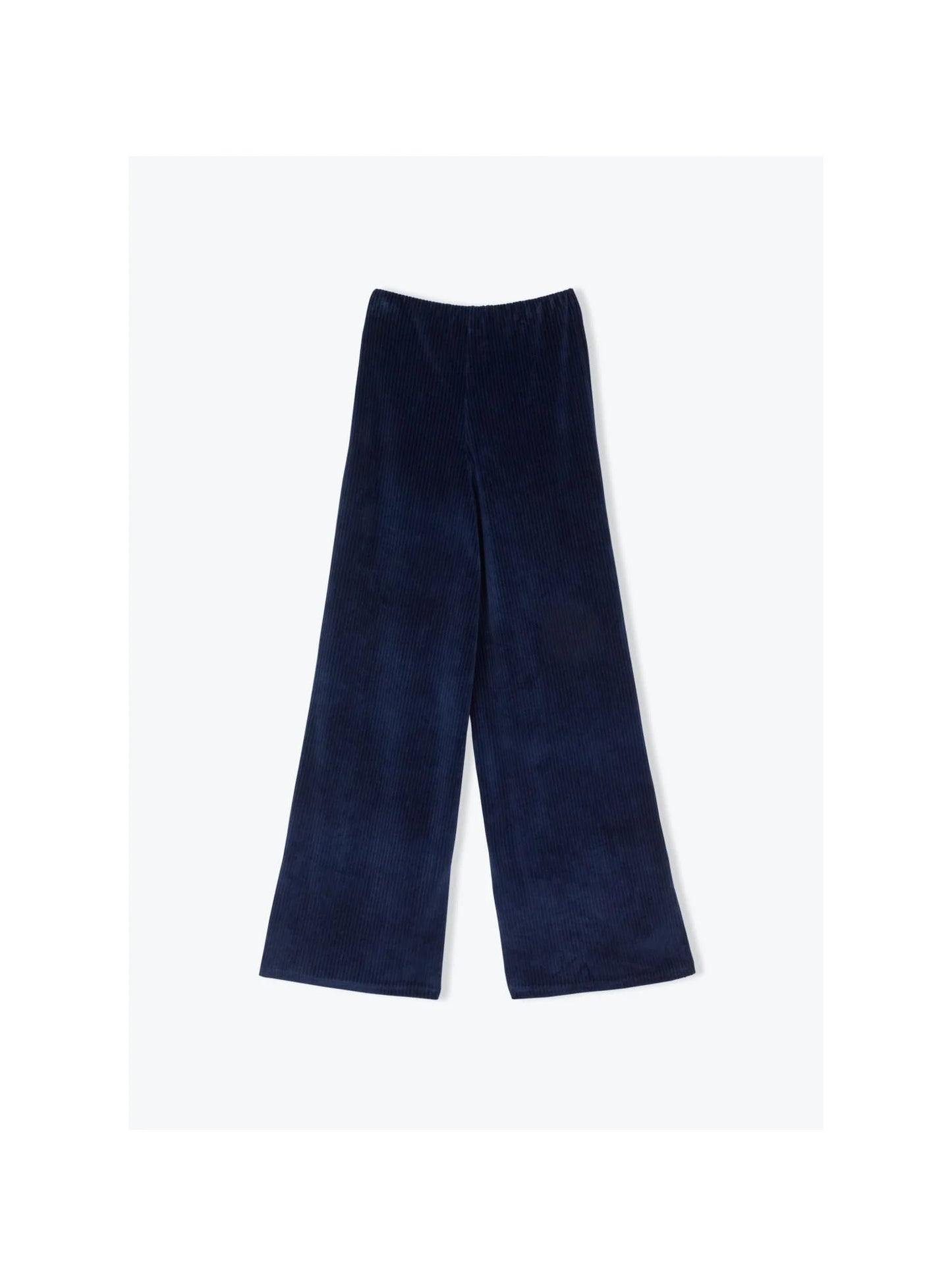 Pantalon velours fluide bleu marine