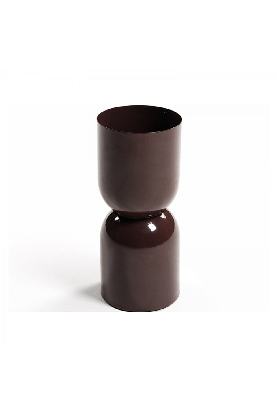 Vase en métal marron