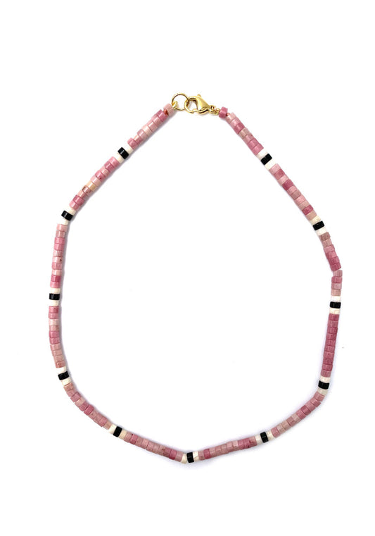 Collier Surfeur Bleu/ Rose